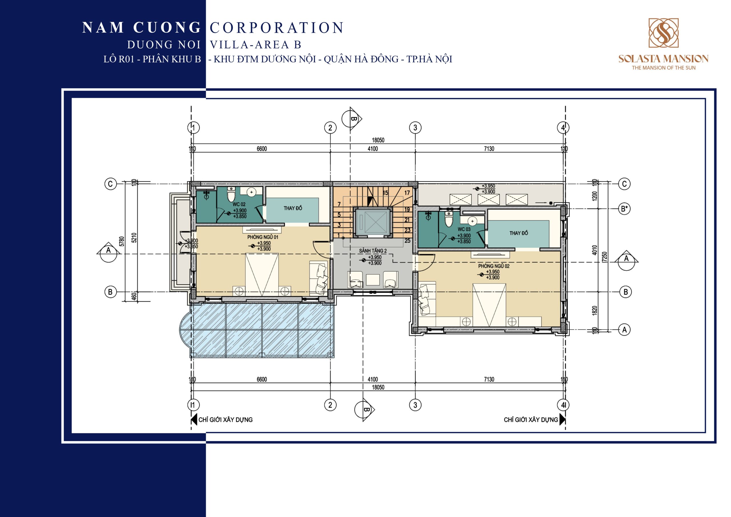 Thiết kế biệt thự Solasta Mansion Dương Nội tầng 2
